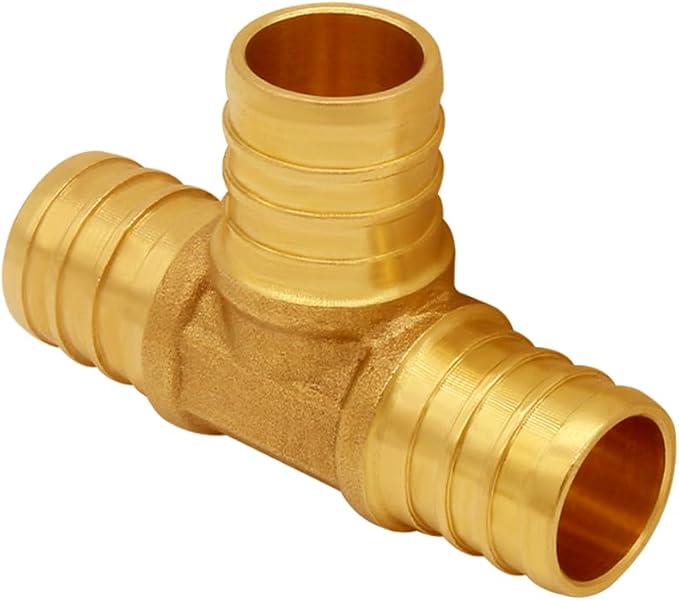 10PCS LF Brass 1/2 Inch PEX Tee 3 Way Coupling Barb Crimp Pipe Tube Fitting