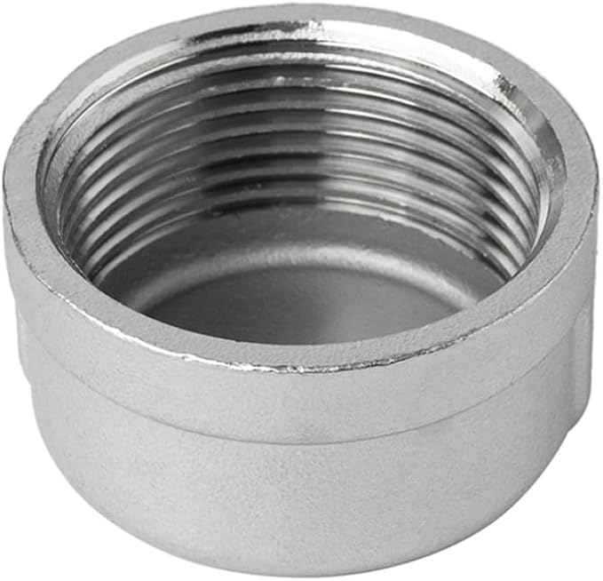 Stainless Steel 304 Cast Pipe Fitting, Round End Cap, 1" NPT Female (Pack of 2)