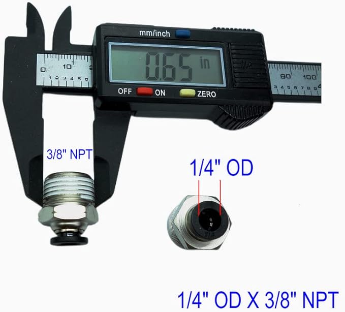 CDQBWQDJT 10 Pcs Pneumation Fitting 1/4" Tube OD Push To Connect X 3/8 NPT Pipe Male Connector