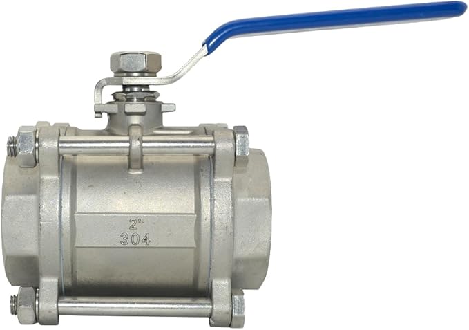 Ball Valve NPT Thread - Stainless Steel 304 Female 3-Piece Full Port (2'')