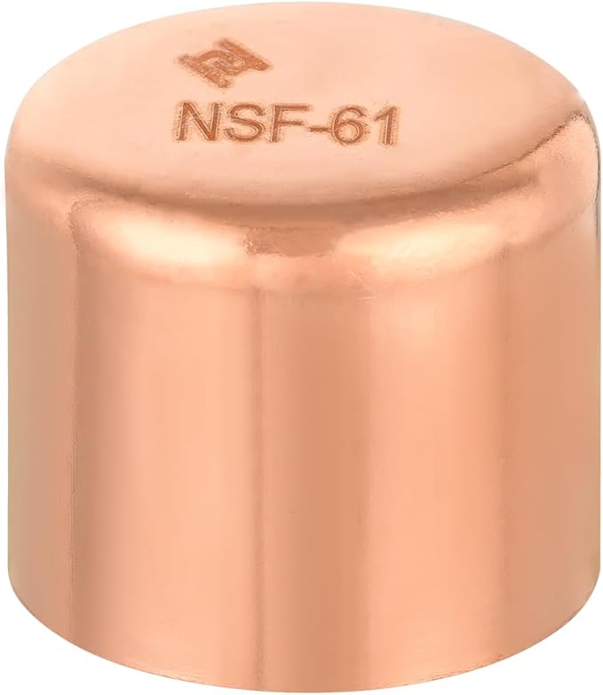 (Pack of 1) EFIELD 1-1/4-Inch Solder Copper Pipe End Cap (Plug), LF Copper Plumbing Fittings with Sweat Solder Connection,(COPPER123)
