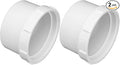 Novabright 2 Pcs 6'' PVC Sewer Female Cleanout Adapter Heavy Duty DWV Flush Cleanout Adapter Corrosion-resistant for Outdoor Garden Sewer Vent and Waste Drainage Piping System