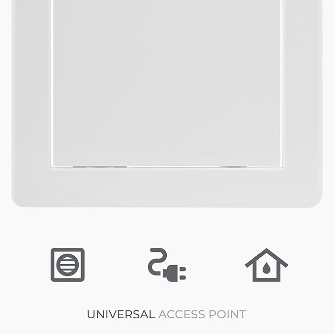 6 x 8 Inch White Rectangular ABS Plastic Plumbing Access Panel - Indoor Wall Access Door for HVAC, Wall, Ceiling, and Drywall with Panel - Opening Box Door Cover - Easy to Install