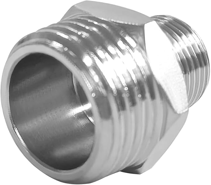 Joywayus 1/2 G Male to 3/8 Compression Male Thread Pipe Fitting, Nickel Plated Brass Reducer Faucet Connector Water Hose Adapter, Supply Line Adapter for RV Kitchen Bathroom Plumbing (Pack of 2)