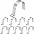 HARFINGTON 2-3/8 Inch Pipe Strap, 304 Stainless Steel Conduit Clip 10Pcs Single Hole Strap Clamp for Pipe Tube Cable Fixing (60mm, Silver)