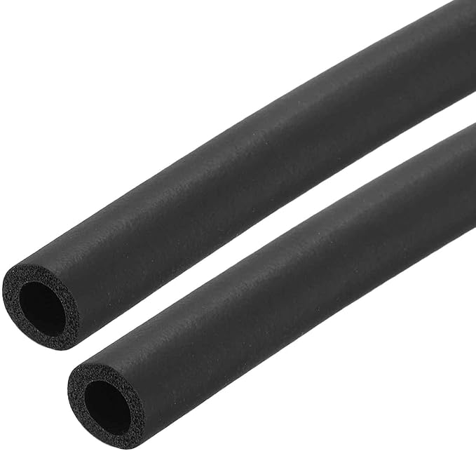2pcs 2/7" ID Pipe Insulation Foam Tube, EPDM Pipe Cover 3/7" OD Wrap Roll Bar Tubing 4.9FT Long - Insulation Freeze Heat Preservation for Guitar Stand/AC Units/Exercise Machine