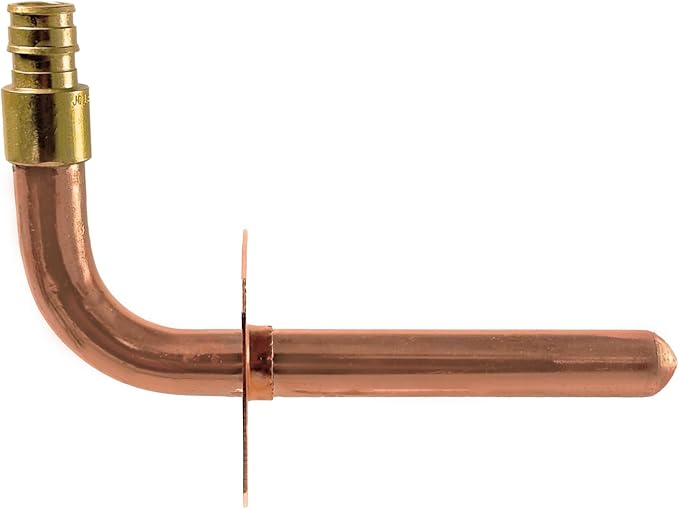 XFITTING 1/2 inch Pex A Expansion Stub Out Elbow with Flange 3.5 inch x 6 inch, F1960, Copper, 30-3-8=25X, 25 Pieces