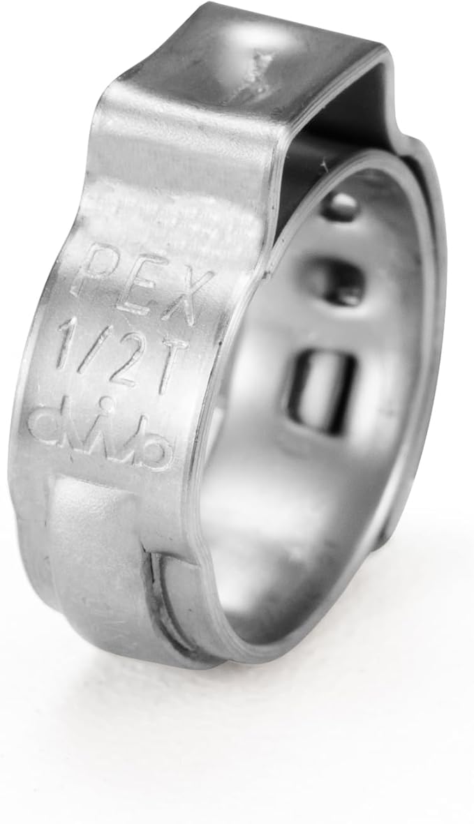 (Pack of 50) WMAXPFIT PEX Cinch Clamp Rings 1/2 Inch, STAY PUT Stainless Steel PEX Pipe Cinch Crimp Rings Pinch Clamps for PEX Pipes and PEX Fittings Connection