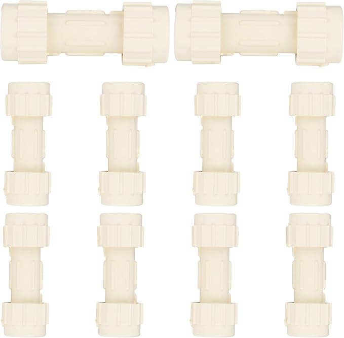 (Pack of 10) EFIELD 1/2"Compression Coupling,CPVC Fittings for Plumbing Installations and Repair (1/2"x1/2"COM),(CPVC048-2-10PCS)