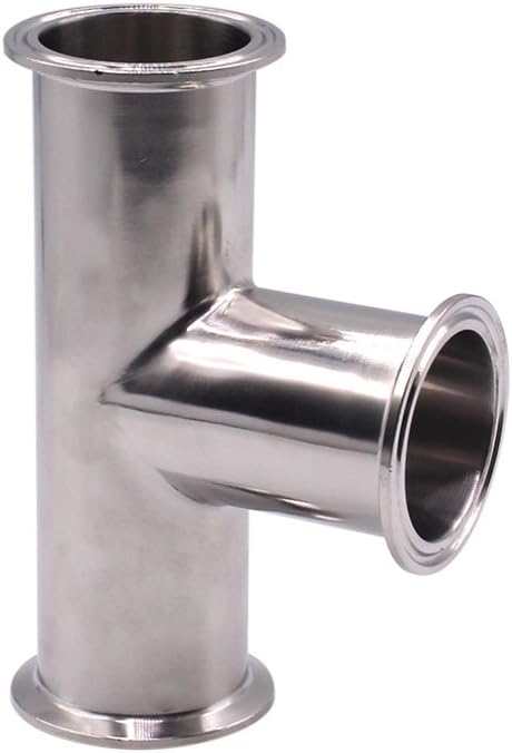 DERNORD Clamp Tee 3 Way Stainless Steel 304 Sanitary Fitting Fits 2" Tri-clamp, 51mm Pipe OD