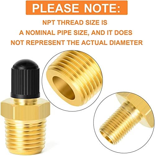 GASHER 10PCS Pipe Fitting Kit, Brass, 1/4" - 1/8" & 3/8" - 1/4" Fittings, T Fitting, Ball Valve, Pressure Gauge 0-60PSI