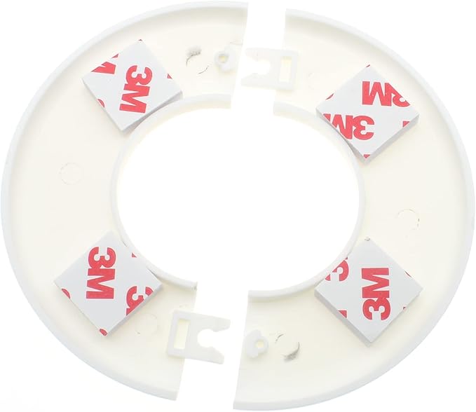 FDXGYH 2 Pcs ID 2.5 Inch ABS Wall Split Flange Self-Adhesive tape Round Escutcheon Plate Cover for Water Pipe Faucet Decoration Accessories [White]