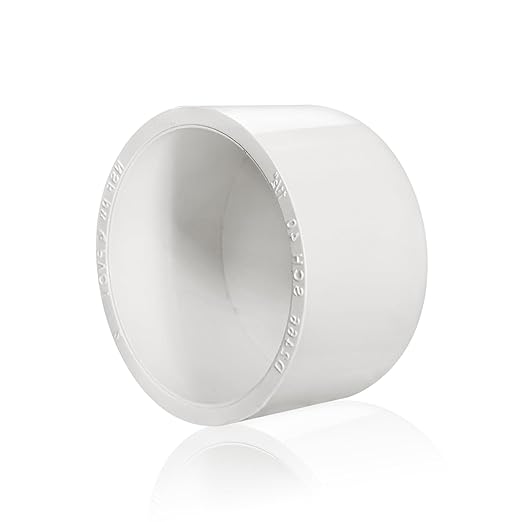 6inch White PVC Pipe End Cap Plug, 1Pc PVC Pipe Plug Socket Fitting Adapter Connector for Building PVC Furniture DIY Garden Shelf, Schedule 40