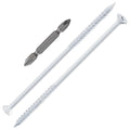 WenSilon(100 PCS) 1/4" x6 White Concrete Screw Anchor White Flat Head for Anchoring to Masonry, Block or Brick Stucco