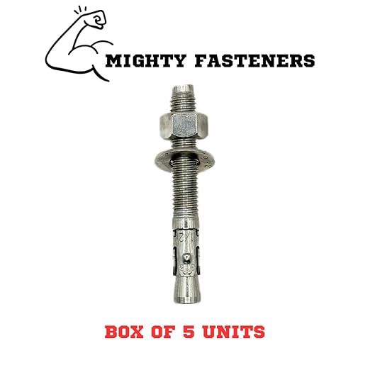 Premium 316 Stainless Steel Wedge Anchor, 1" X 6" – Heavy Duty Corrosion Resistant Fastener for Concrete and Masonry Applications 5 Pack