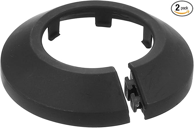 uxcell Escutcheon Plate, 2Pcs 32mm - Fit 1.26" Outer Diameter Split Pipe Flange Water Pipe Cover Collar Decoration, PP Plastic Plumbing Cover Plates (Black)