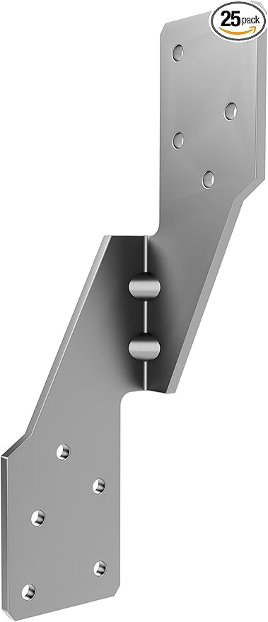 Hurricane Straps H2.5A Right Tie Heavy Duty Galvanized Hurricane Tie 25ct Hurricane Straps Widely Applicable Rafter Ties can Realize Double Reinforcement or Fits for Left-Hander(25pcs)