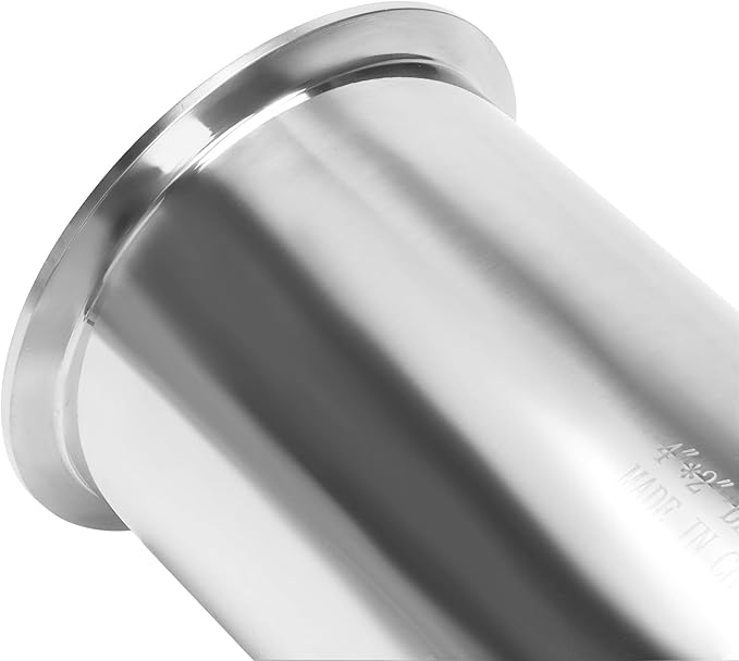 DERNORD Reducing Clamp Tee 3 Way Stainless Steel 304 Sanitary Fitting (Pipe OD: 4 inch x 4 inch x 2 inch)