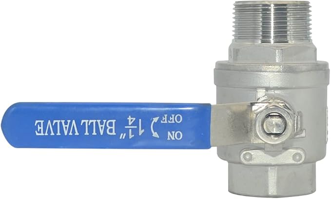 1Pcs Full Port Ball Valve 1-1/4'' - Heavy Duty Male NPT (MNPT) X Female NPT (FNPT) Thread with Long Handle Switch,Stainless Steel 304 for Water, Oil, and Gas,1000WOG