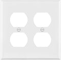 ENERLITES Double Duplex Receptacle Metal Wall Plate, Outlet Cover, Corrosion Resistant, Standard Size 2-Gang 4.50" x 4.57", Powder Coated Stamped Steel, 7722-WM, White Matte