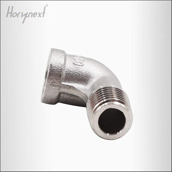 stainless steel NPT 1/4 elbow fitting 90 degree with male to female thread connecting water pipe air hose pvc tube cast coupling (2 pcs)