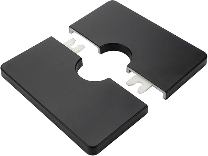 2 Pcs Wall Split Flange, ABS Square Self-Adhesive Escutcheon Plate Buckles Design for 0.86"/22mm Diameter Pipe