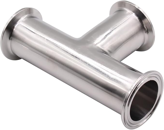 DERNORD 2 Pack Clamp Tee 3 Way Stainless Steel 304 Sanitary Fitting Fits 2" Tri-clamp, 51mm Pipe OD