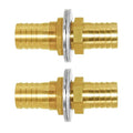 Joywayus 3/4'' Hose Barb Thru-Bulk Head Fuel Hex Union Fitting Intersection/Split Brass Water/Fuel/Air (Pack of 2)