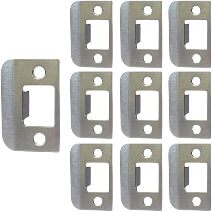 QCAA Stainless Steel Extended Lip Strike, 1-1/2"X2-1/4", Satin Nickel, 10 Pack, Made in Taiwan