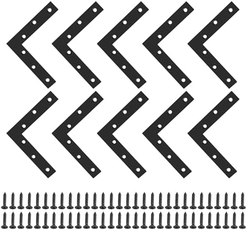 SAYAYO Flat L Bracket, 120x120mm / 5" x 5" Stainless Steel L Mending Plate