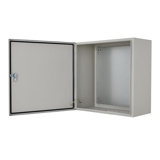 Outdoor Electrical Box, 24"x24"x12" NEMA 4X Steel Enclosure, IP67 Waterproof & Dustproof, Lockable Electrical Junction Box with Mounting Plate and 2 Keys, Indoor and Outdoor Use