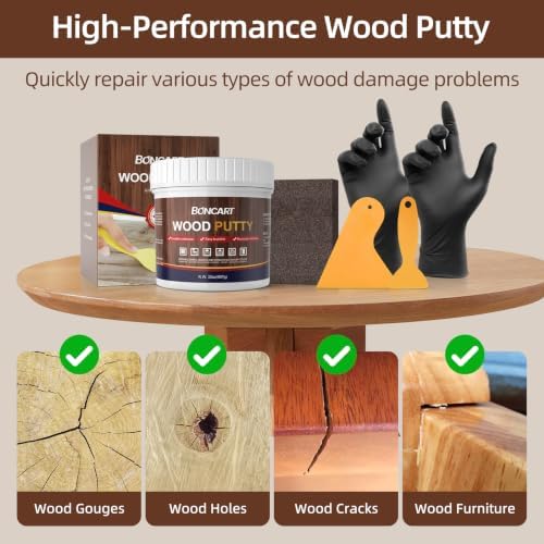 Boncart Wood Filler, 32 OZ White Wood Putty
