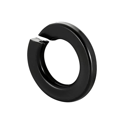 M6 Black Spring Lock Washer, 304 Stainless Steel, Black Coating Split Lock Washer Elastic Gasket, for Screws Fasteners, 50 PCS