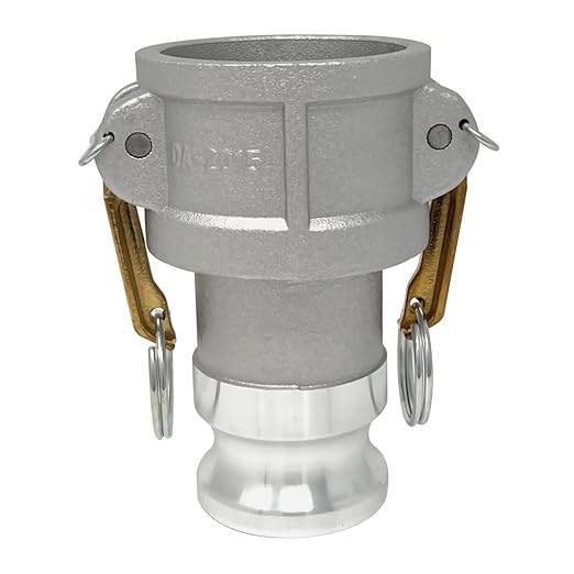Gloxco Aluminum Type DA Cam and Groove Hose Fitting, Reducer, 2" Female Camlock x 1.5" Male Camlock (CAM-2015-DA-AL)