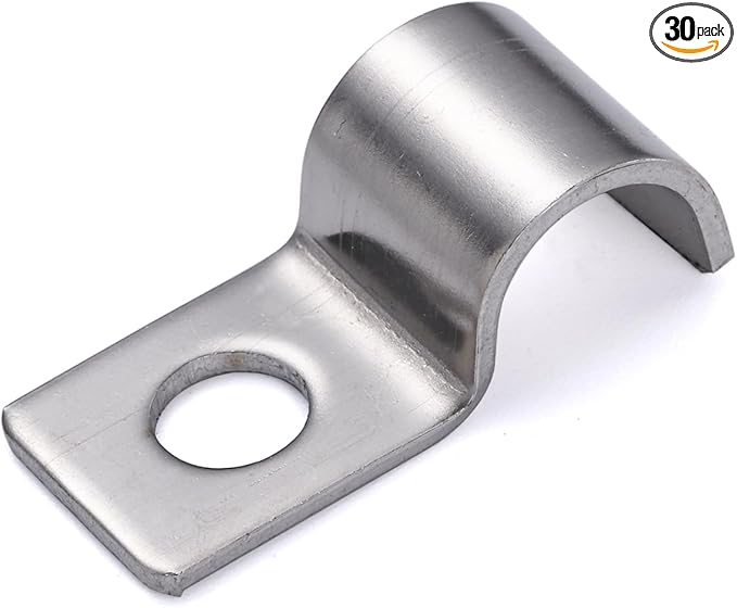 One-Hole Mini Unilateral Pipe Clamps, Conduit Fitting Clips Saddle Clamps for Wire Tidy & Small Pipe | OD 1/8" | 30 Pcs