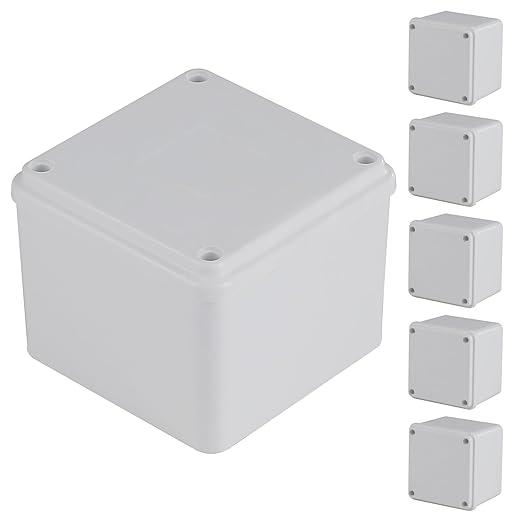 6 Pack 4" x 4" x 3" PVC Plastic Dustproof Waterproof Box IP65 Junction Boxes Project Junction Conduit Box for Electrical Outdoor Enclosure