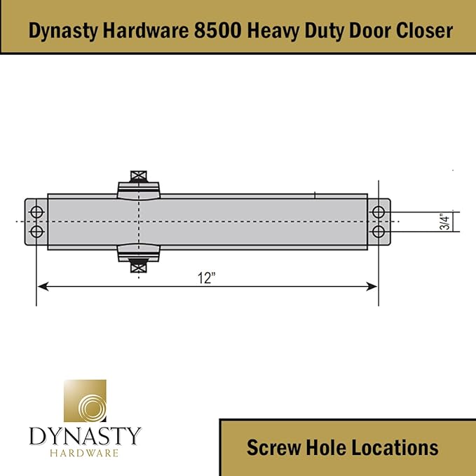 Dynasty Hardware Door Closer, Grade 1 Heavy Duty Commercial Hydraulic Closer, Self-Closing, Adjustable Spring Size 1-6, ADA Compliant, Surface Mount, Duronotic Bronze, Series 8500