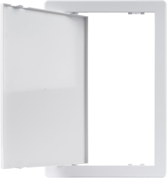 8x12 Inch White Access Panel – ABS Plastic Rectangular Wall & Ceiling Access Door for Plumbing Electrical HVAC – Easy Install Indoor Panel for Drywall Home Improvement and Maintenance