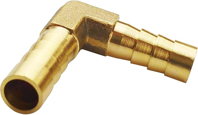 2PCs 5/16" Brass Hose Barb Fitting 90 Degree Elbow Barbed Splicer Mender Union Fitting with 4PCs Hose Clamp for Oil Water Air