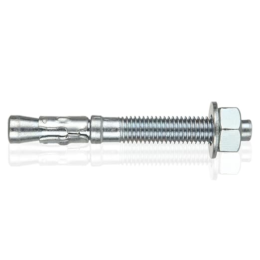 QTLCOHD 1/2 x 3-3/4 Inch Concrete Anchors Carbon Steel Wedge Anchor Bolts for Concrete (Box of 60)