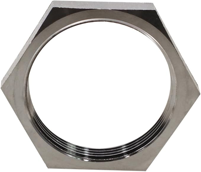 DERNORD Cast Pipe Fitting Stainless Steel 304 Hex Locknut 2 Inch NPT Female
