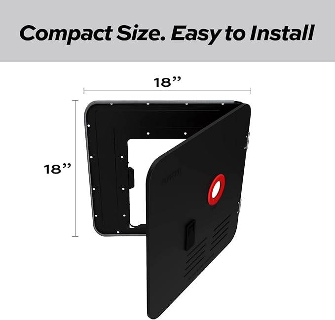 FOGATTI 18 x 18 Inches RV Water Heater Black Door ONLY. Door kit for FOGATTI RV Water Heaters, Galvanized Steel