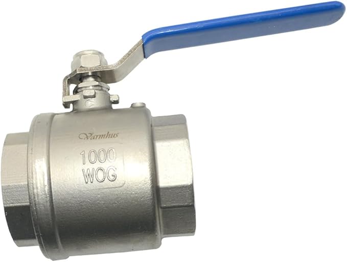 VARMHUS NPT Female 316 Stainless Steel Full Port Ball Valve Vinyl Handle WOG1000 (2")
