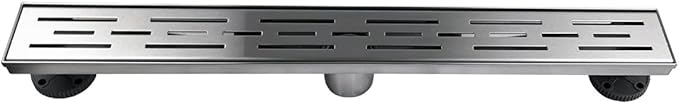 Neodrain 28 Inch Rectangular Linear Shower Drain with Brick Pattern Grate, Brushed 304 Stainless Steel Bathroom Floor Drain,Shower Floor Drain Includes Adjustable Leveling Feet, Hair Strainer