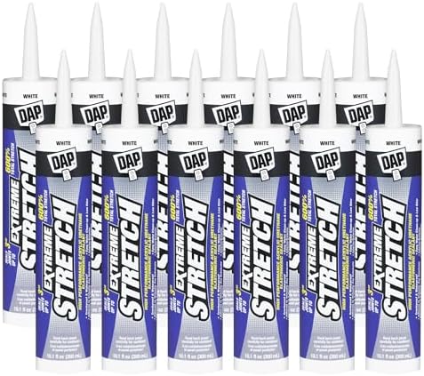 DAP 18715 12 Pack 10.1 oz. Extreme Stretch Premium Crackproof Elastomeric Sealant, White