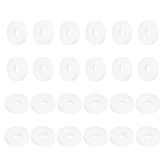 MECCANIXITY PTFE Flat Washers, 24Pack 8.5mm OD 3mm ID 2mm Thick Sealing Spacer Gasket Ring for Faucet Pipe Hose Bolt Machinery, White