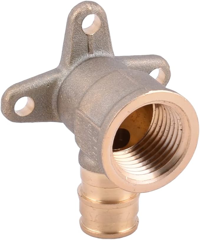 LD Valve-Pex A Fitting 1/2"ProPEX x 1/2"FPT Brass Elbow with Drop Ear for Pex-A Pipe System, F1960 Brass Cold Expansion Transition Fittings PPEX to FPT Thread Drop Ear Elbow (8-Pack)