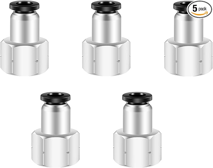 3/8 Female Npt Air Fittings Push to Connect Fittings,CEKER PC 1/2 Od x 3/8" Female NPT Air Lines Fittings Male Thread Pneumatic Fitting 1/2 Tubing Fitting Push in Connector Quick Connect 5Packs