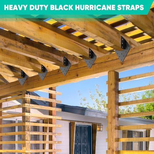 30 Pcs 14-Gauge Heavy Duty Hurricane Ties, Black Joist Hangers