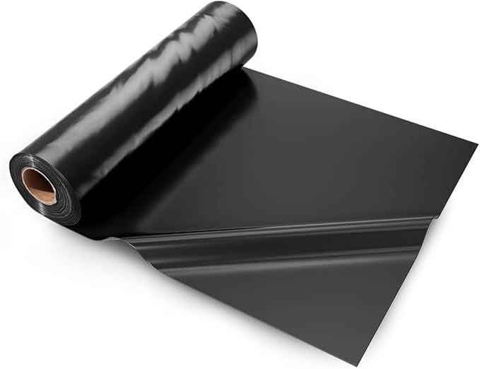 VEVOR 10 Mil Plastic Sheeting Heavy Duty 5' x 100', Thick Plastic Sheeting Roll, Plastic Drop Cloth Painters Tarp, Polyethylene Covering for Crawl Space Vapor Barrier, Multi-Purpose, Black